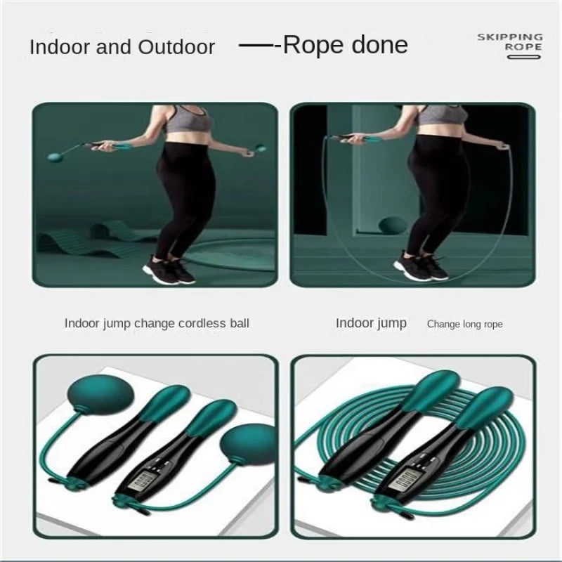 Smart Cordless Jump Rope with LCD Counter - Electronic Fitness Skipping Rope for Gym & Crossfit Training
