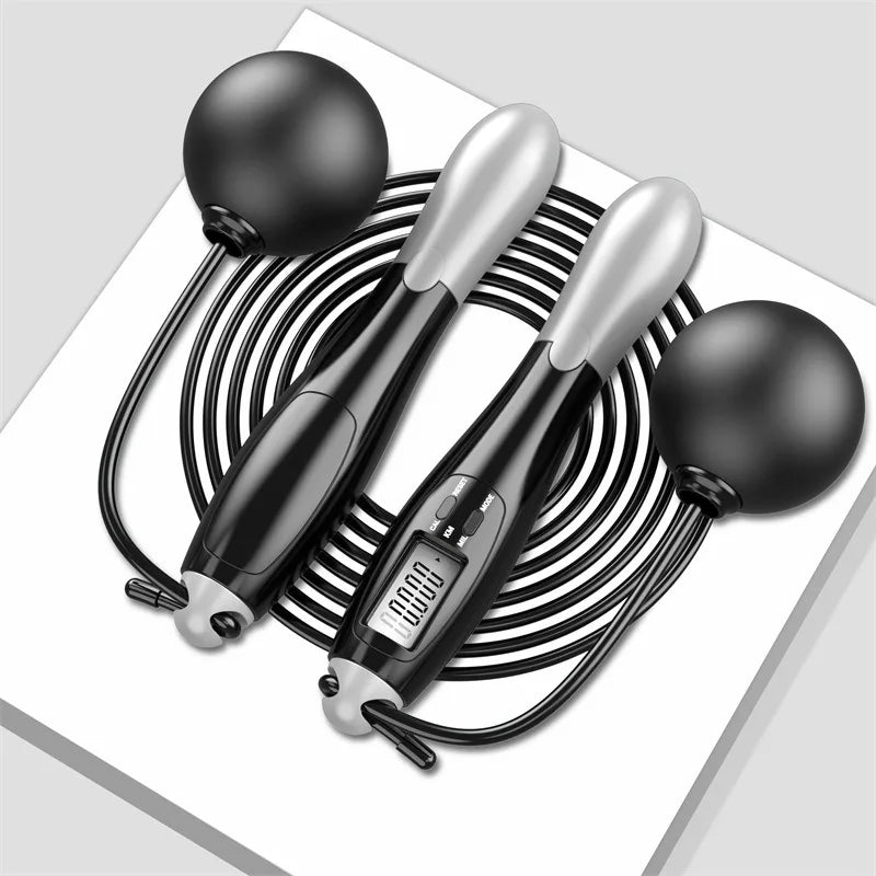 Smart Cordless Jump Rope with LCD Counter - Electronic Fitness Skipping Rope for Gym & Crossfit Training
