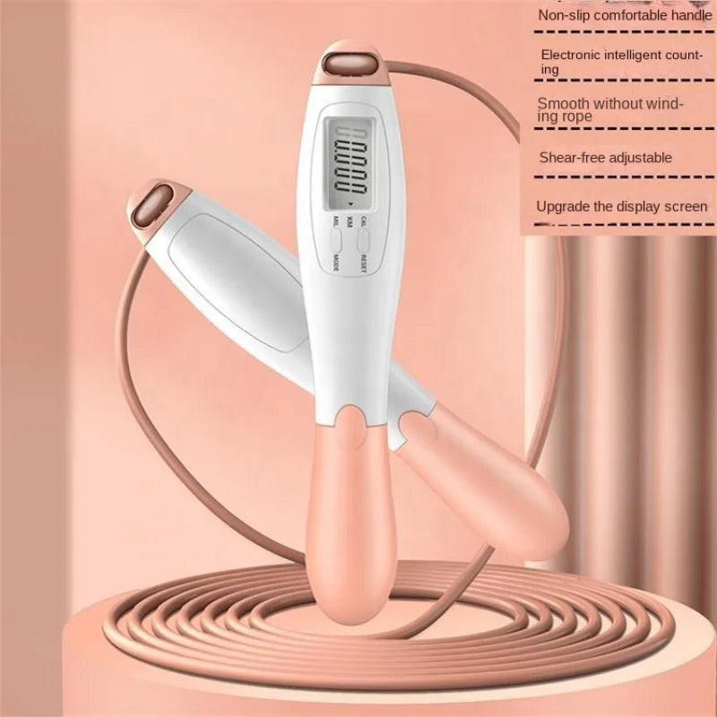 Smart Cordless Jump Rope with LCD Counter - Electronic Fitness Skipping Rope for Gym & Crossfit Training