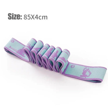 Elastic Yoga Stretching Belt - Dance Resistance Band for Pilates Exercise & Fitness Training