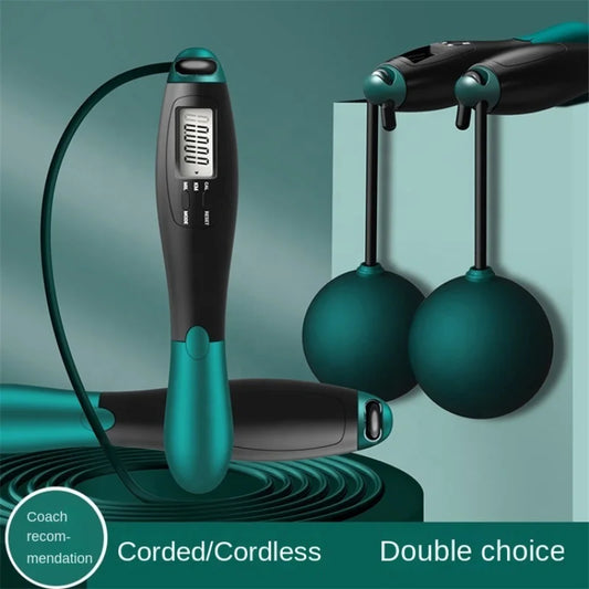 Smart Cordless Jump Rope with LCD Counter - Electronic Fitness Skipping Rope for Gym & Crossfit Training