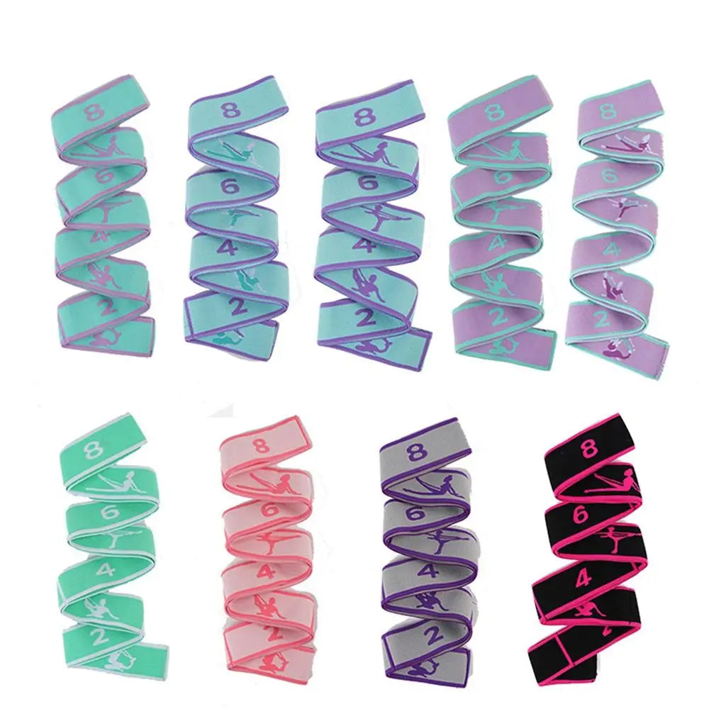 Elastic Yoga Stretching Belt - Dance Resistance Band for Pilates Exercise & Fitness Training
