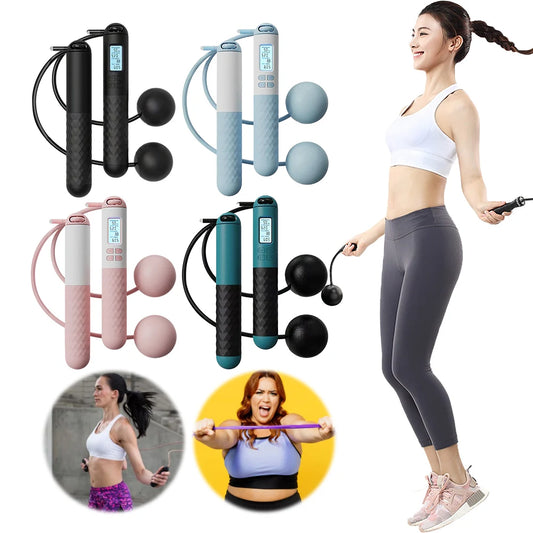 Smart Cordless Jump Rope - Digital Counter, Calorie Tracker & Adjustable Length for Indoor Fitness