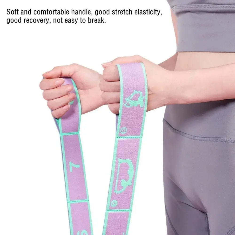 Elastic Yoga Stretching Belt - Dance Resistance Band for Pilates Exercise & Fitness Training