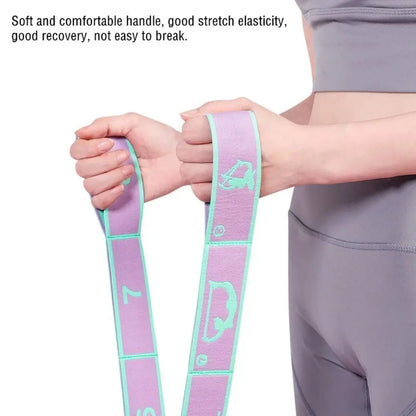 Elastic Yoga Stretching Belt - Dance Resistance Band for Pilates Exercise & Fitness Training