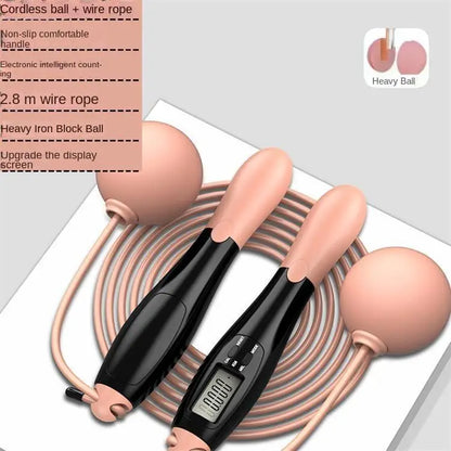 Smart Cordless Jump Rope with LCD Counter - Electronic Fitness Skipping Rope for Gym & Crossfit Training