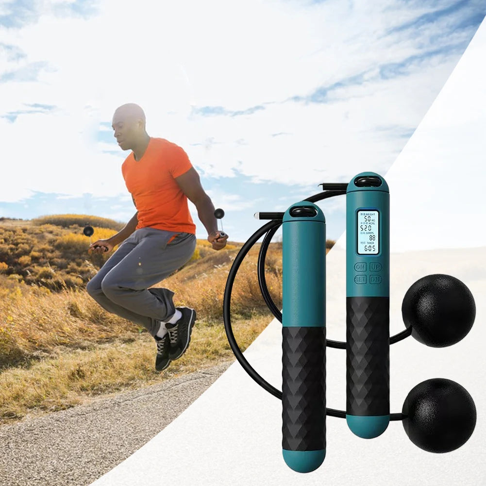 Smart Cordless Jump Rope - Digital Counter, Calorie Tracker & Adjustable Length for Indoor Fitness